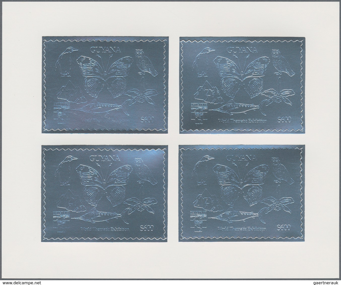 Thematik: Tiere, Fauna / Animals, Fauna: 1992, Guyana. Lot Containing 35 GOLD Miniature Sheets Of 4 - Sonstige & Ohne Zuordnung
