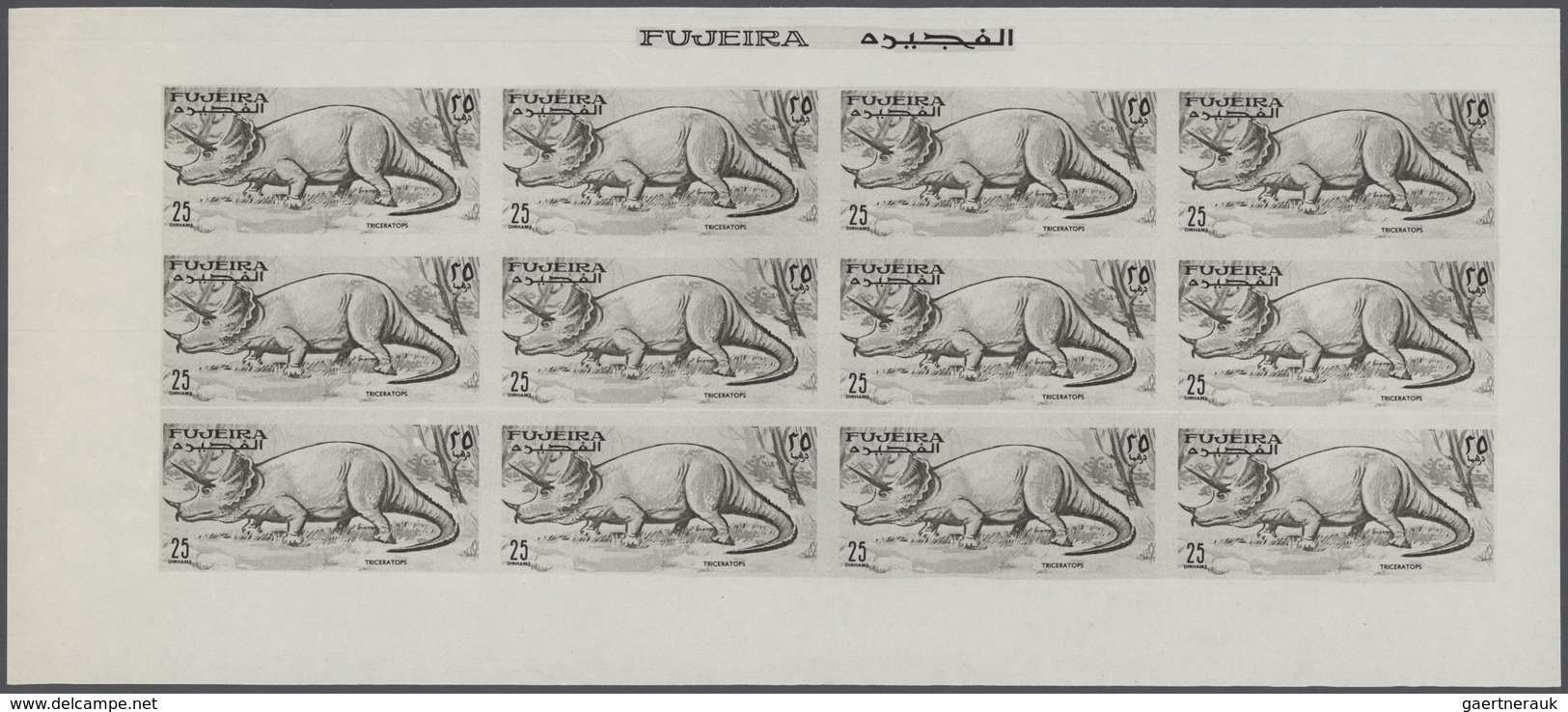 Thematik: Tiere-Dinosaurier / Animals-dinosaur: 1968, Fujeira. Progressive Proofs Set Of Sheets For - Vor- U. Frühgeschichte