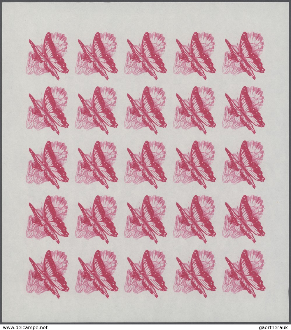 Thematik: Tiere-Schmetterlinge / Animals-butterflies: 1968, Burundi. Progressive Proofs Set Of Sheet - Schmetterlinge