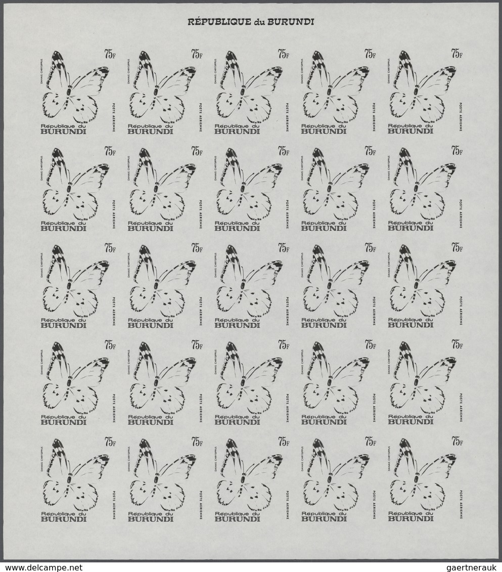 Thematik: Tiere-Schmetterlinge / animals-butterflies: 1968, Burundi. Progressive proofs set of sheet