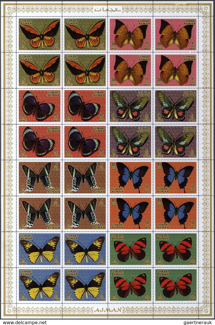 Thematik: Tiere-Schmetterlinge / Animals-butterflies: 1971, AJMAN: Butterflies Complete Set Of Eight - Schmetterlinge