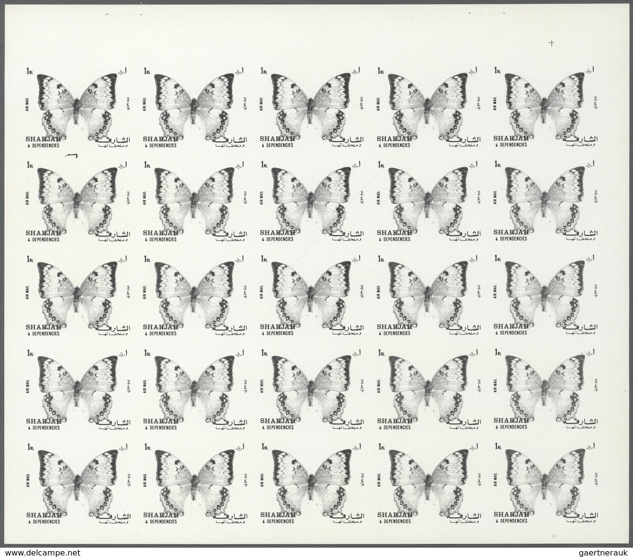 Thematik: Tiere-Schmetterlinge / Animals-butterflies: 1972. Sharjah. Progressive Proof (5 Phases) In - Butterflies