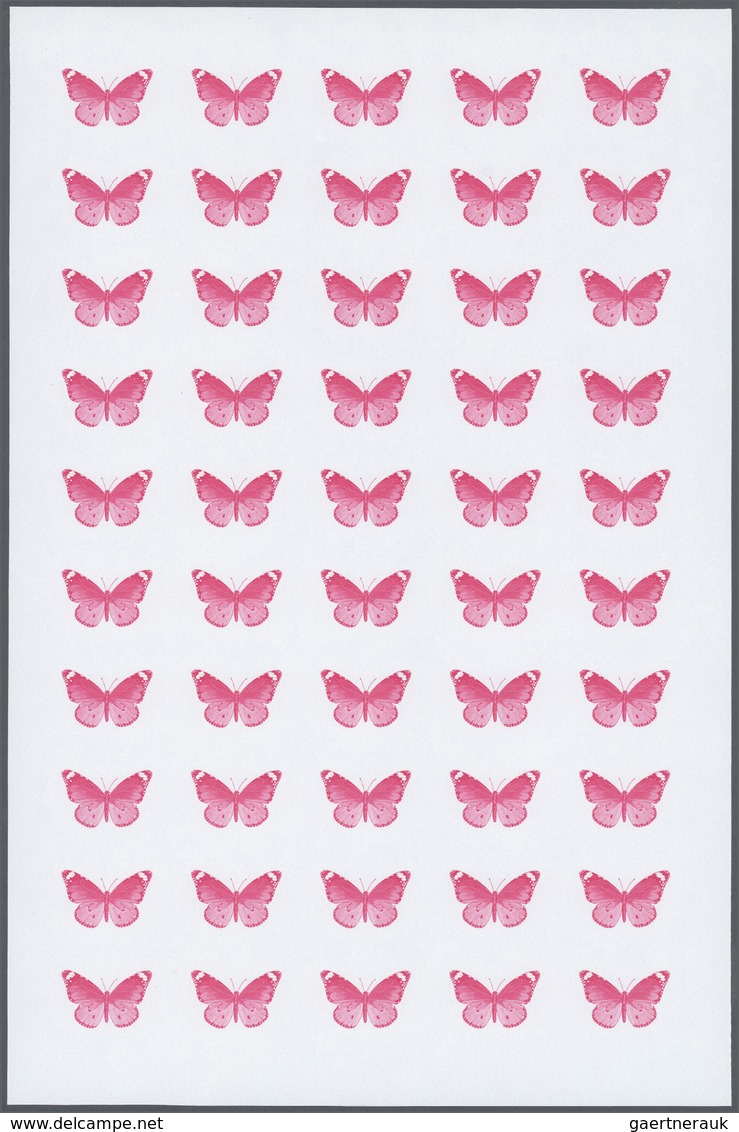 Thematik: Tiere-Schmetterlinge / animals-butterflies: 1980, Iraq. Progressive proofs set of sheets f