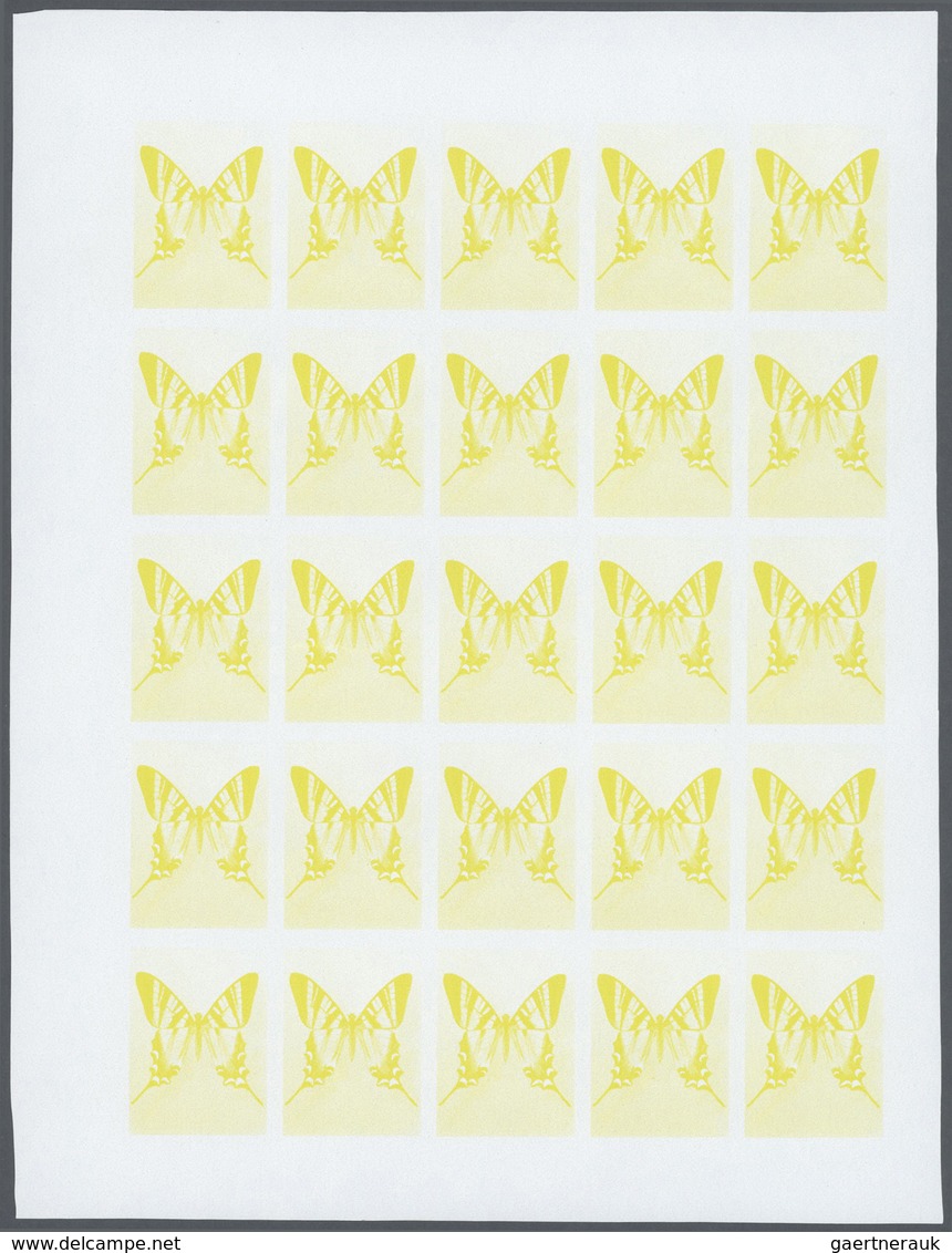 Thematik: Tiere-Schmetterlinge / animals-butterflies: 1981, Morocco. Progressive proofs set of sheet