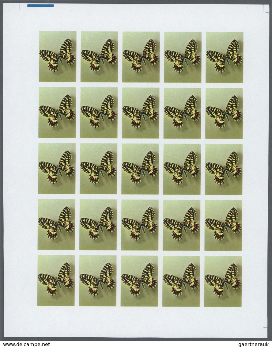 Thematik: Tiere-Schmetterlinge / animals-butterflies: 1981, Morocco. Progressive proofs set of sheet