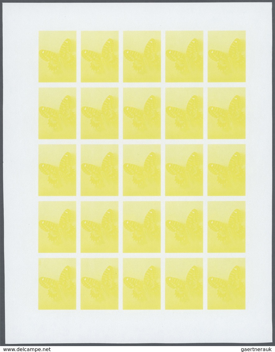 Thematik: Tiere-Schmetterlinge / animals-butterflies: 1981, Morocco. Progressive proofs set of sheet