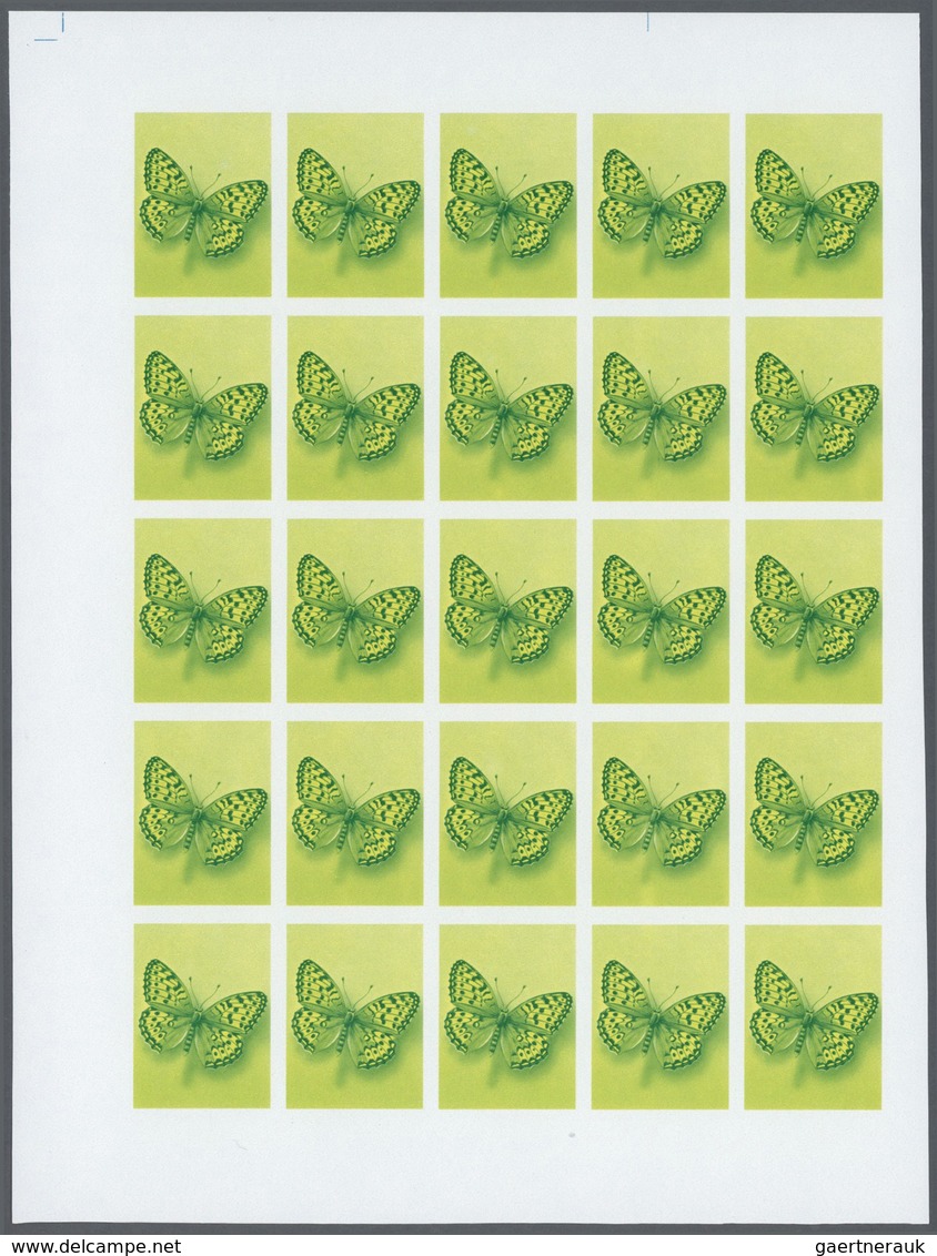 Thematik: Tiere-Schmetterlinge / animals-butterflies: 1982, Morocco. Progressive proofs set of sheet