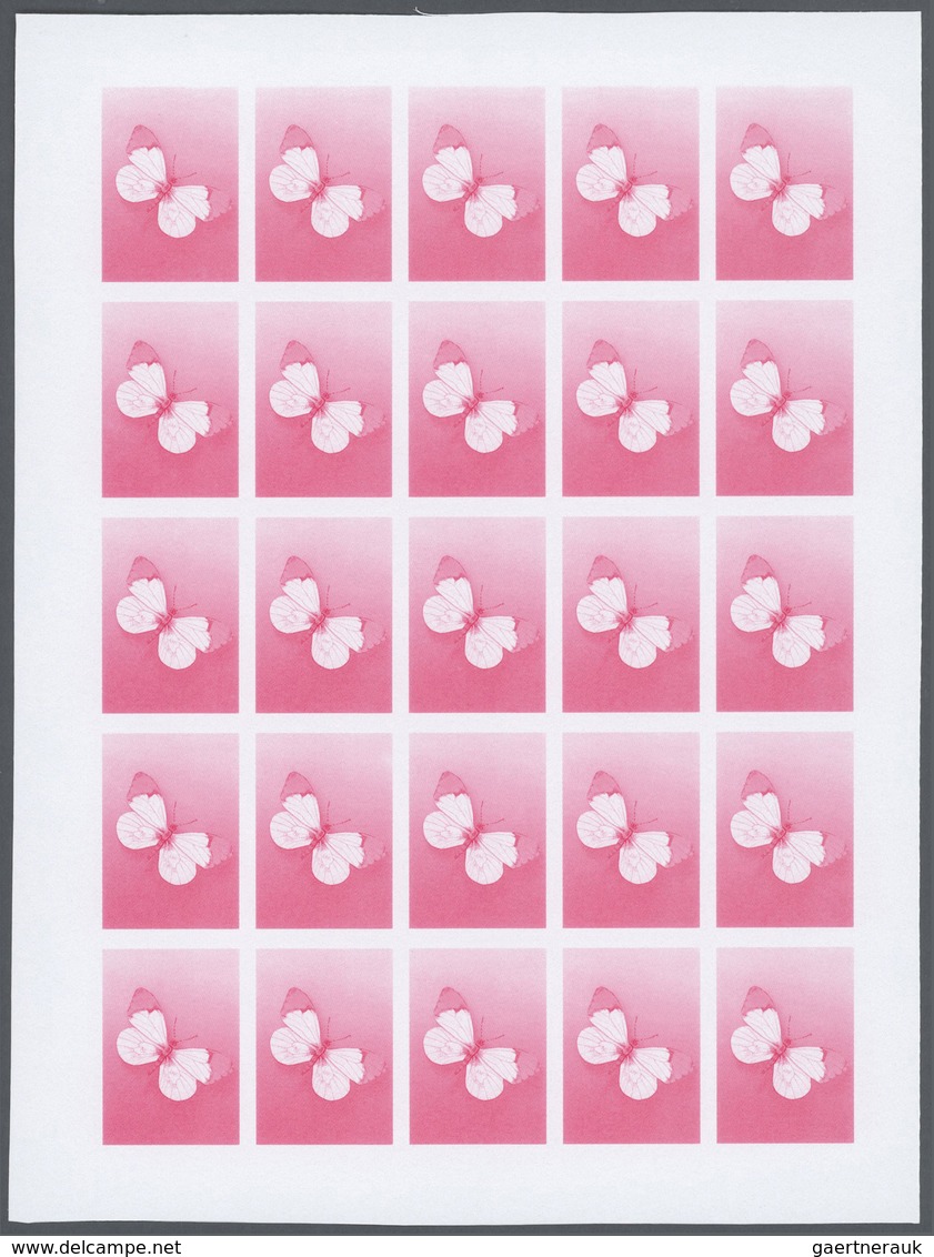 Thematik: Tiere-Schmetterlinge / animals-butterflies: 1986, Morocco. Progressive proofs set of sheet