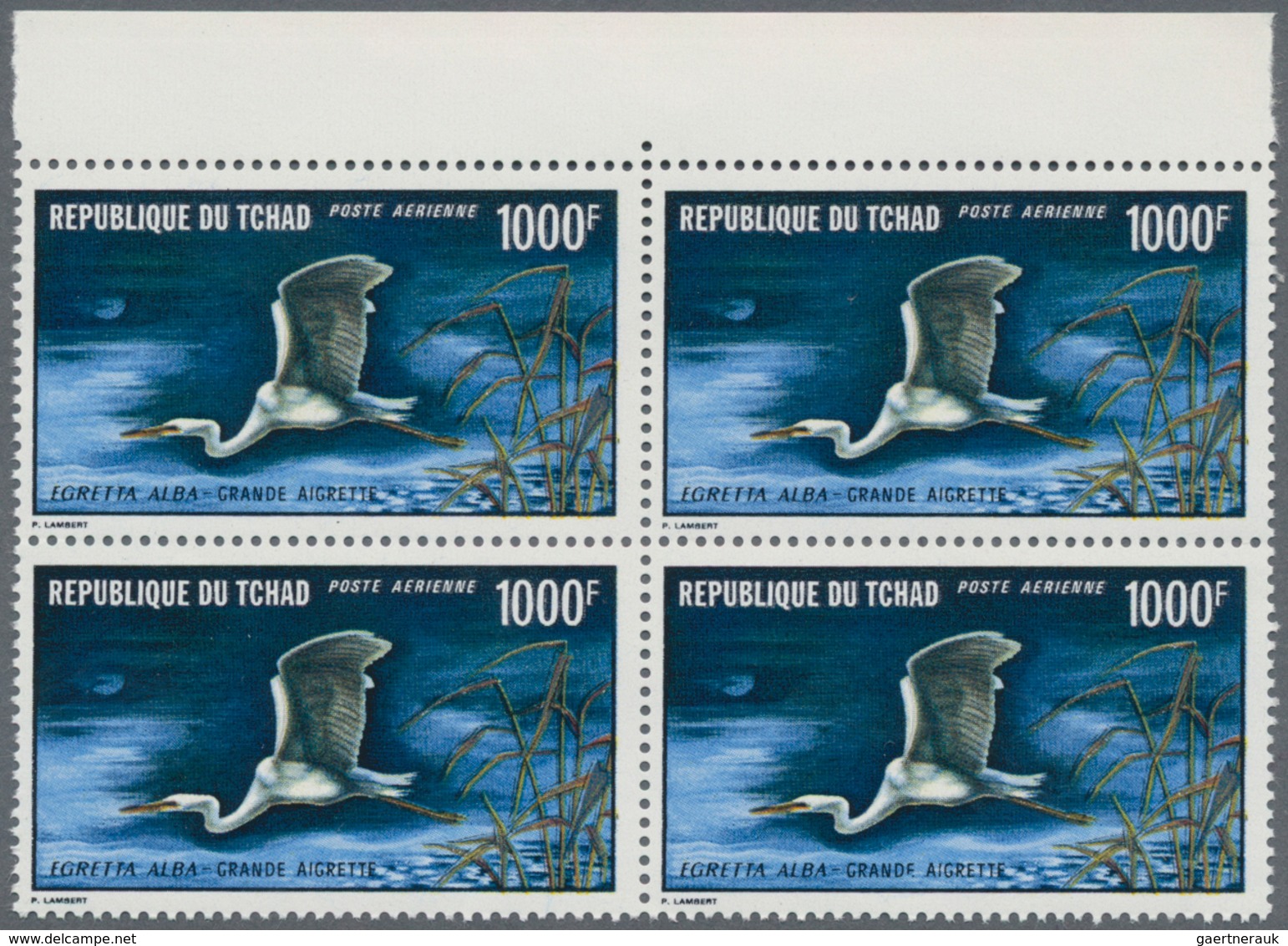 Thematik: Tiere-Vögel / Animals-birds: 1971, TCHAD: Airmail Definitive 1.000fr. ‚Casmerodius Albus‘ - Sonstige & Ohne Zuordnung