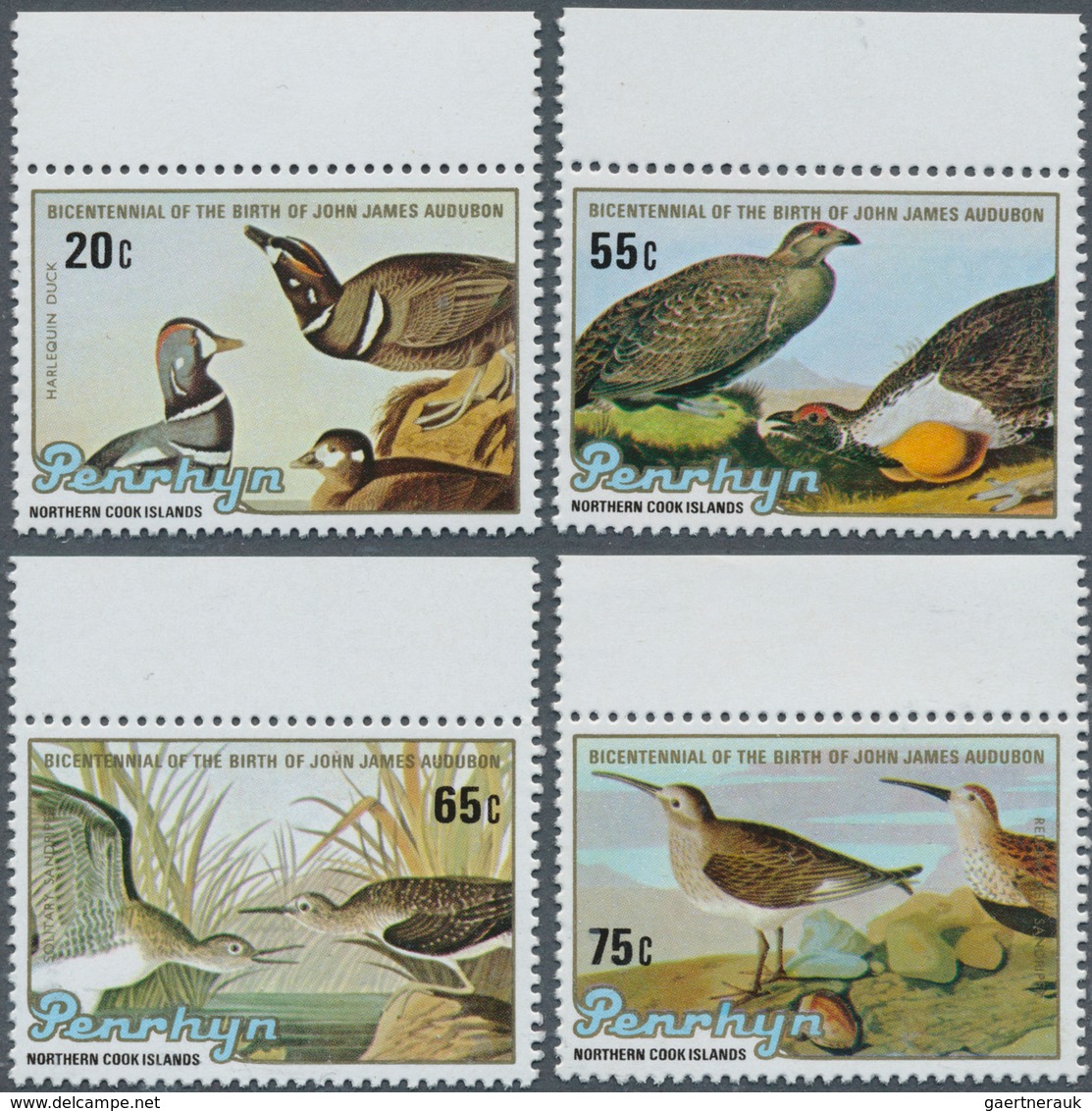 Thematik: Tiere-Vögel / Animals-birds: 1985, PENRHYN: 200th Birthday Of Audubon Set Of Four With BIR - Other & Unclassified