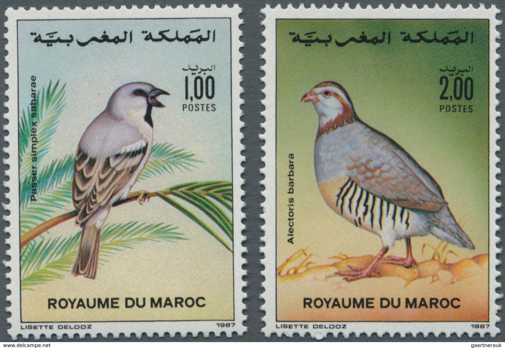 Thematik: Tiere-Vögel / Animals-birds: 1987, MOROCCO: Birds Complete Set Of Two 1.00dh. ‚Passer Simp - Sonstige & Ohne Zuordnung