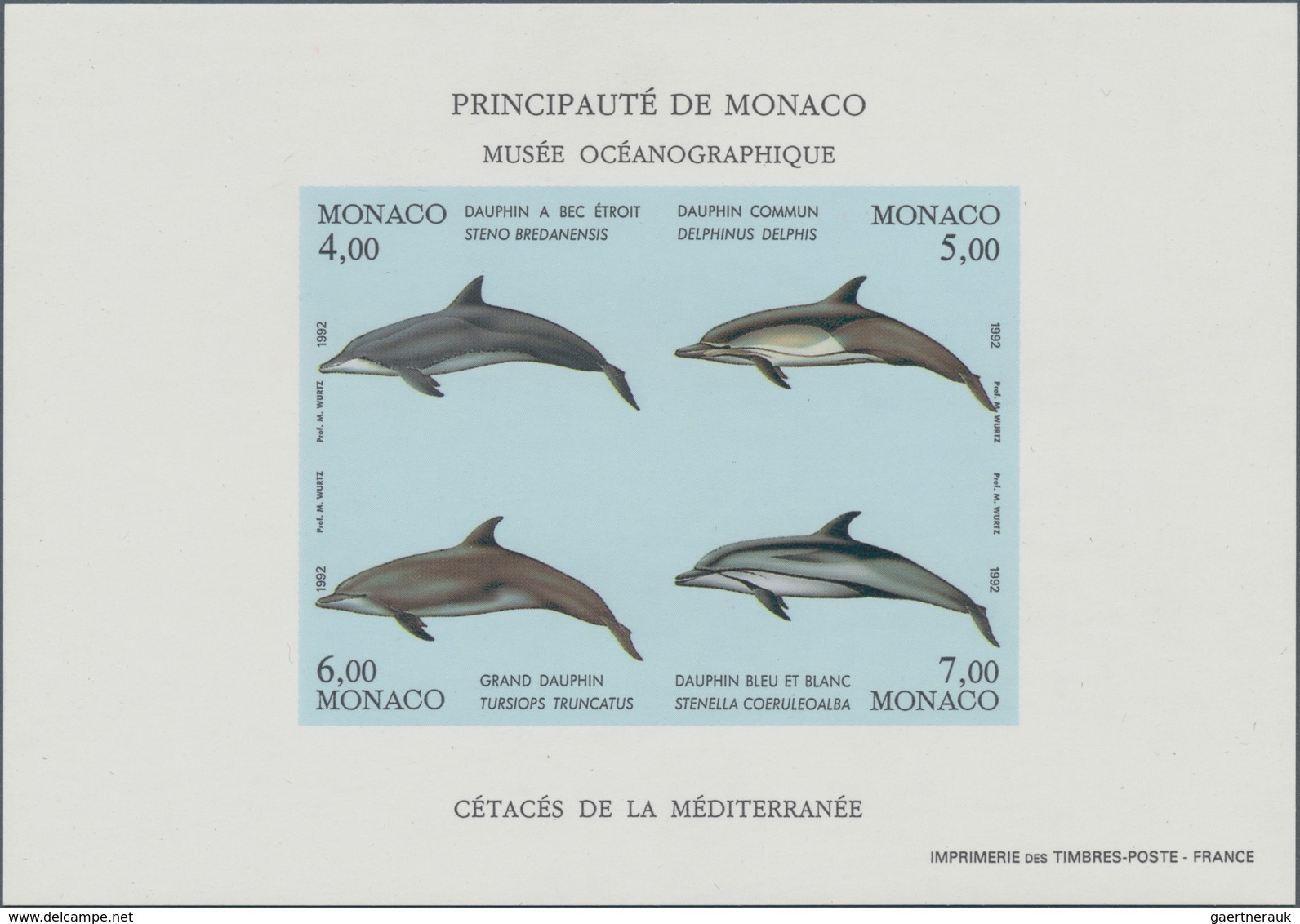 Thematik: Tiere-Meeressäuger (u.a. Wale) / Animals-aquatic Mammals: 1992, Monaco, Environmental Prot - Sonstige & Ohne Zuordnung