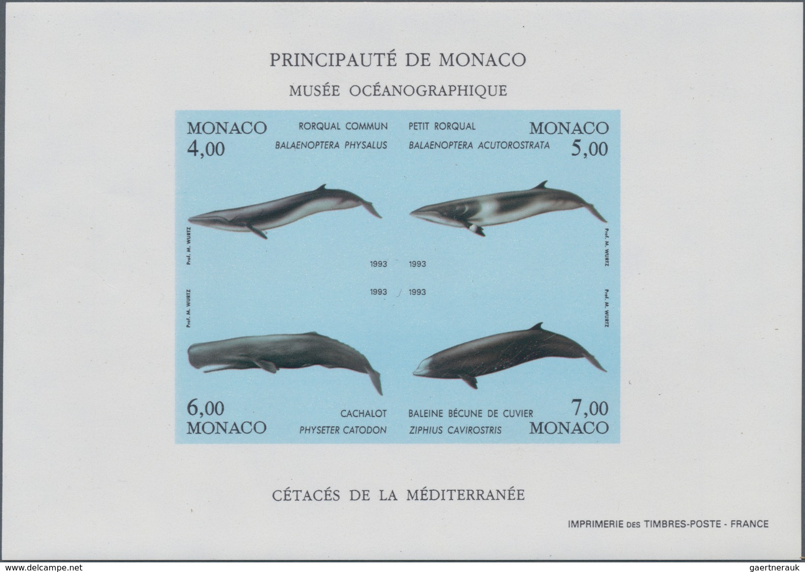 Thematik: Tiere-Meeressäuger (u.a. Wale) / Animals-aquatic Mammals: 1993, Monaco, Environmental Prot - Sonstige & Ohne Zuordnung