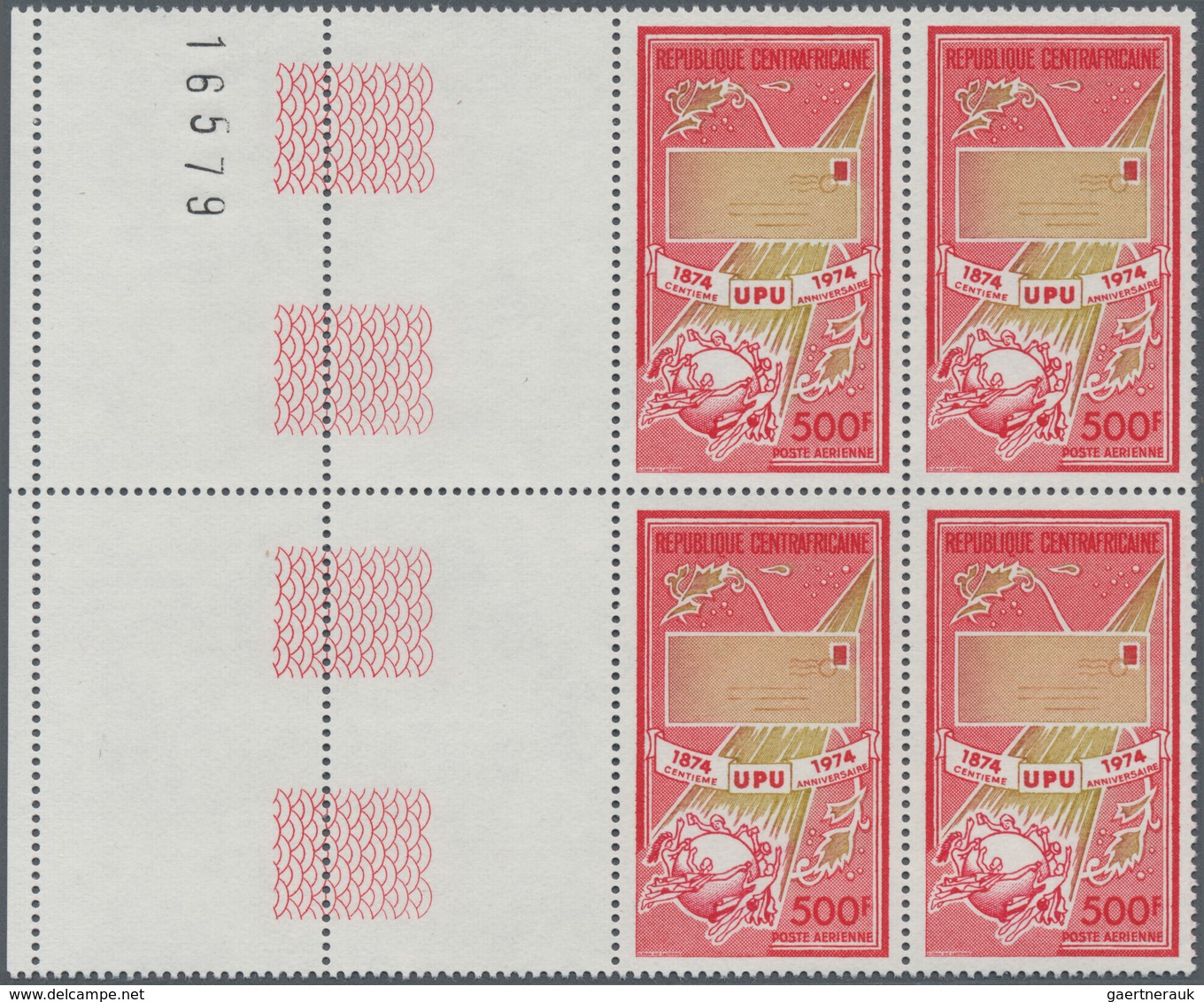 Thematik: UPU / United Postal Union: 1974, CENTRAL AFRICAN REPUBLIC: 100 Years Of World Postal Union - U.P.U.