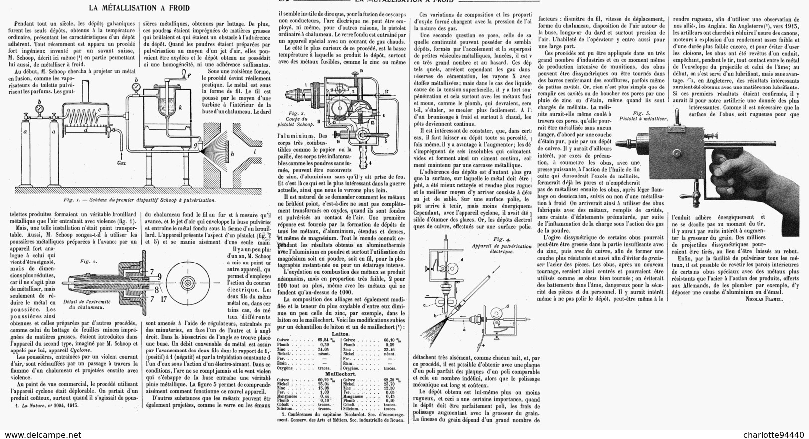 LA METALLISATION à FROID  1915 - Other & Unclassified