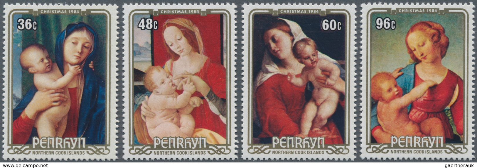 Thematik: Weihnachten / Christmas: 1984, PENRHYN: Christmas Complete Set Of Four With Different Ital - Kerstmis