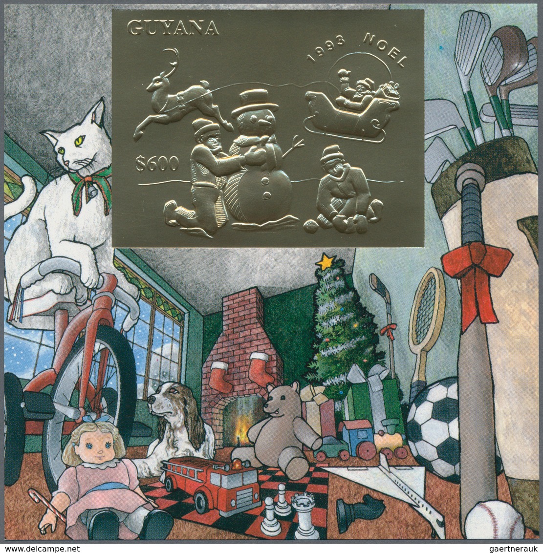 Thematik: Weihnachten / christmas: 1993, Guyana. Set of 8 different souvenir sheets CHRISTMAS, each