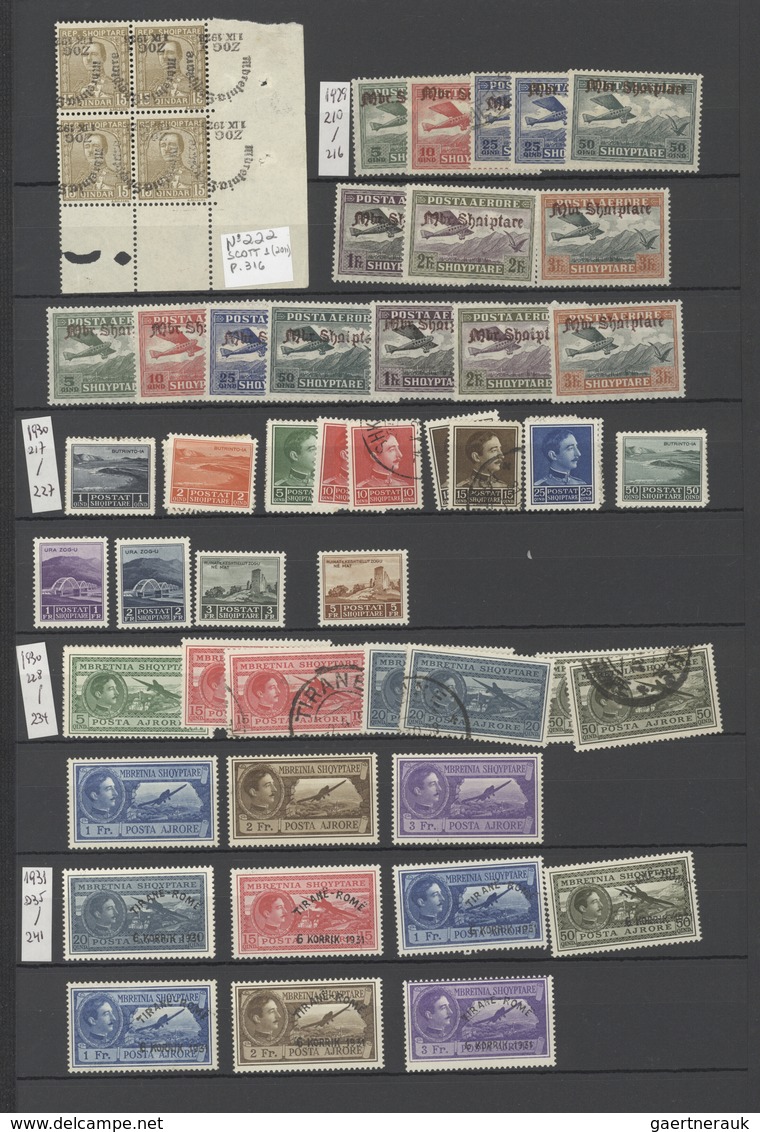 Albanien: 1913/1944, Comprehensive Mint And Used Collection On Stocksheets, Often Collected In Mint - Albania