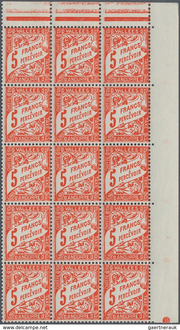 Andorra - Französische Post: 1896/1995 (ca.), Duplicates On Five Large Stockcards With Several Bette - Sonstige & Ohne Zuordnung