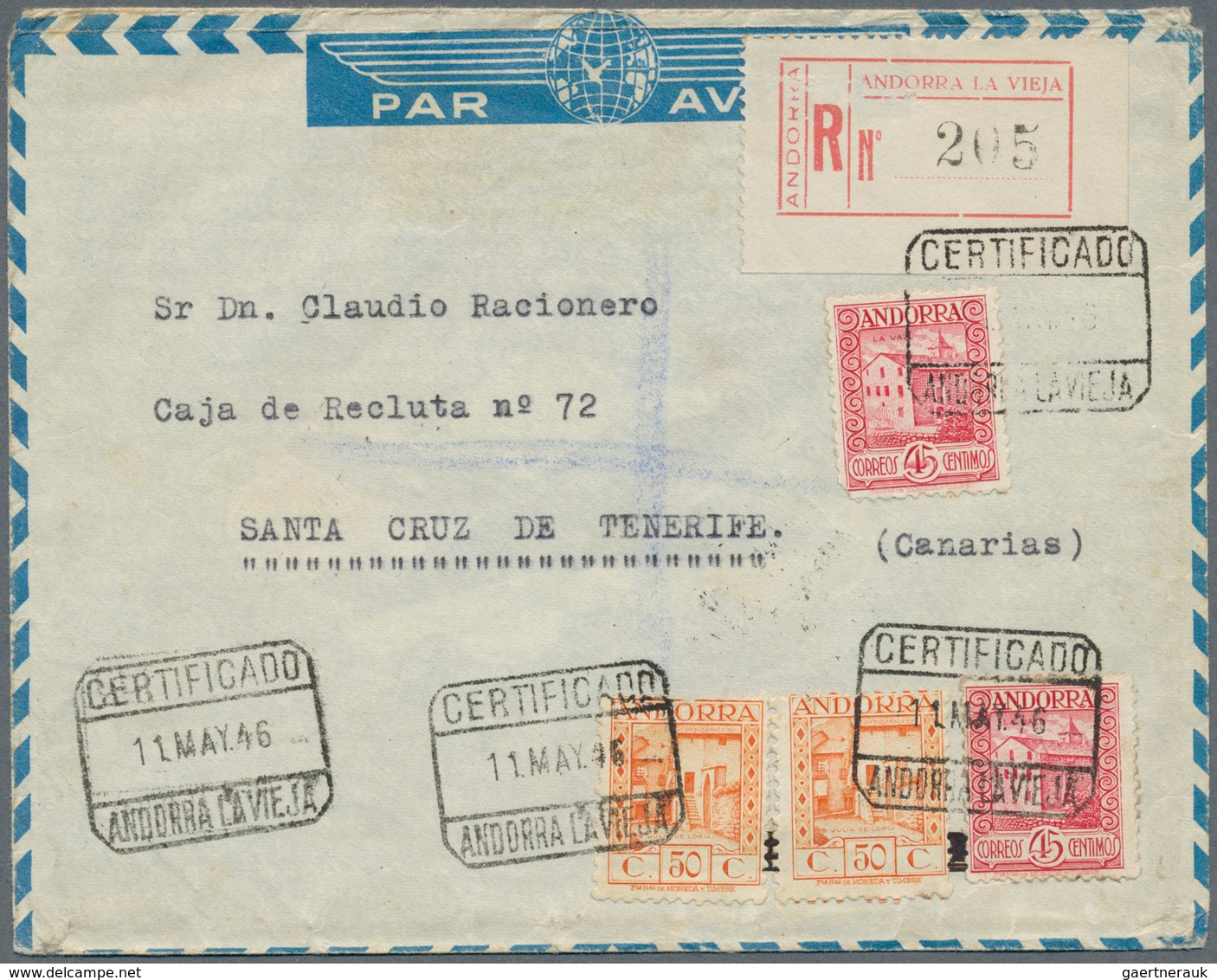 Andorra - Französische Post: 1932-70, Collection Of 25 Covers, Postcards And FDC From French And Spa - Otros & Sin Clasificación