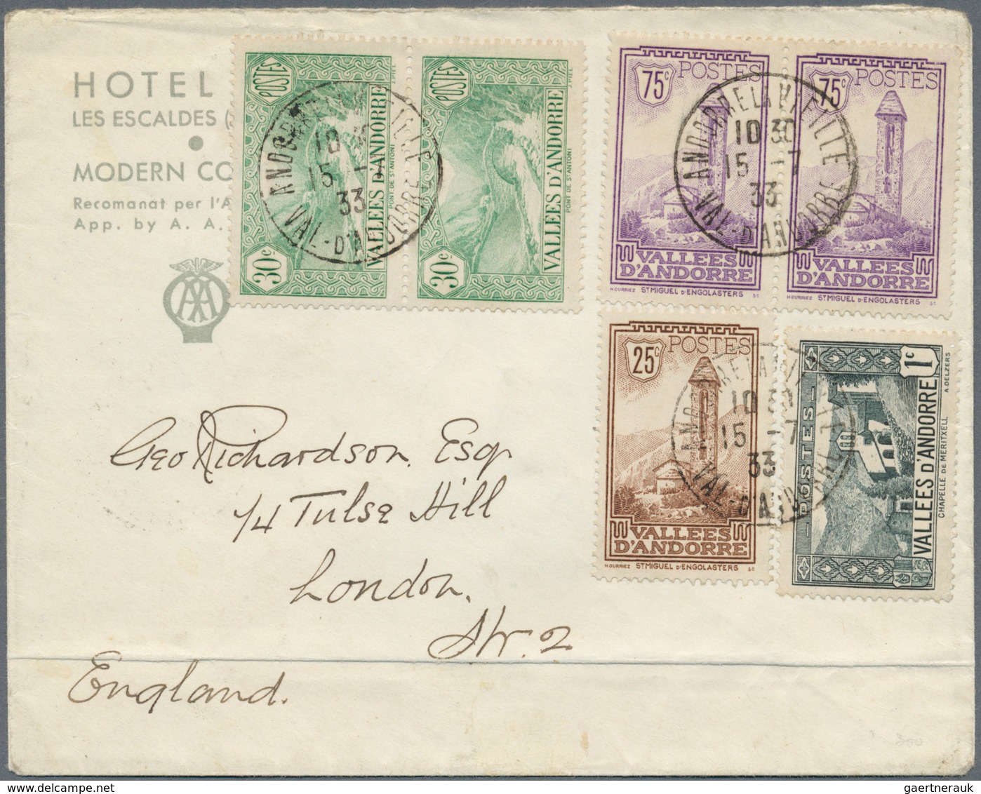 Andorra - Französische Post: 1932-70, Collection Of 25 Covers, Postcards And FDC From French And Spa - Sonstige & Ohne Zuordnung