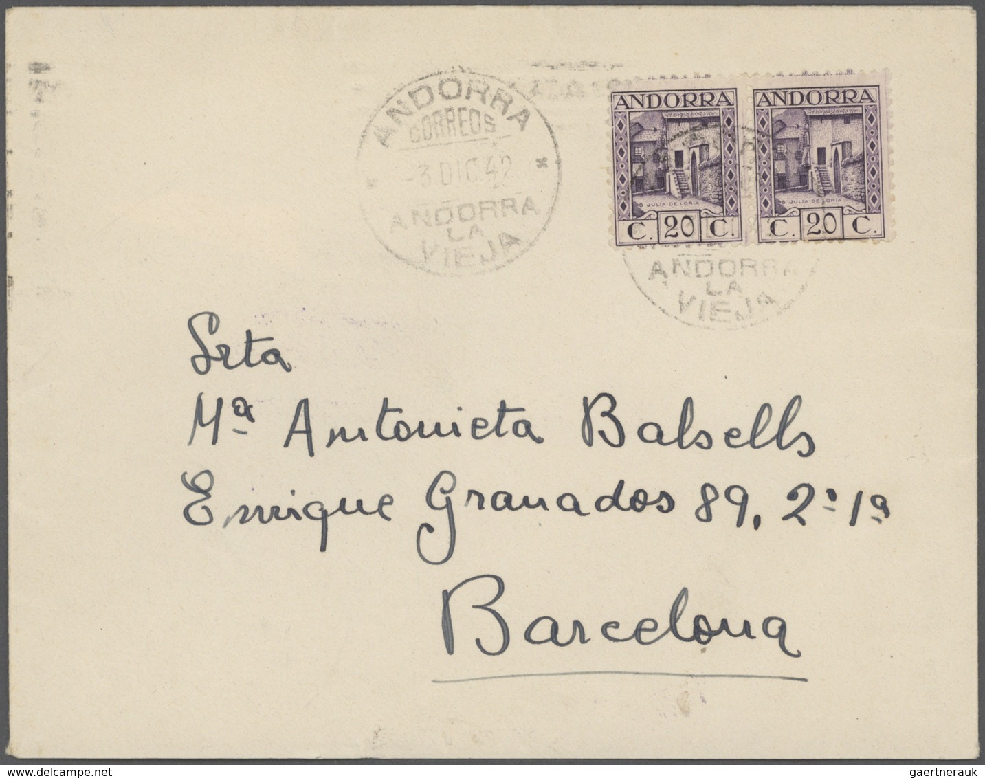 Andorra - Französische Post: 1932-70, Collection Of 25 Covers, Postcards And FDC From French And Spa - Other & Unclassified