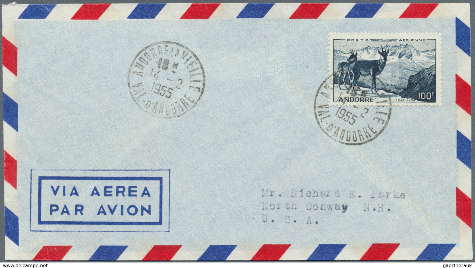 Andorra - Französische Post: 1932-70, Collection of 25 covers, postcards and FDC from French and Spa