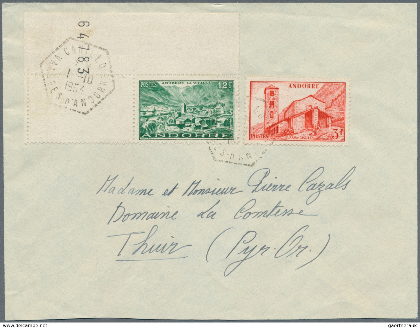 Andorra - Französische Post: 1932-70, Collection of 25 covers, postcards and FDC from French and Spa