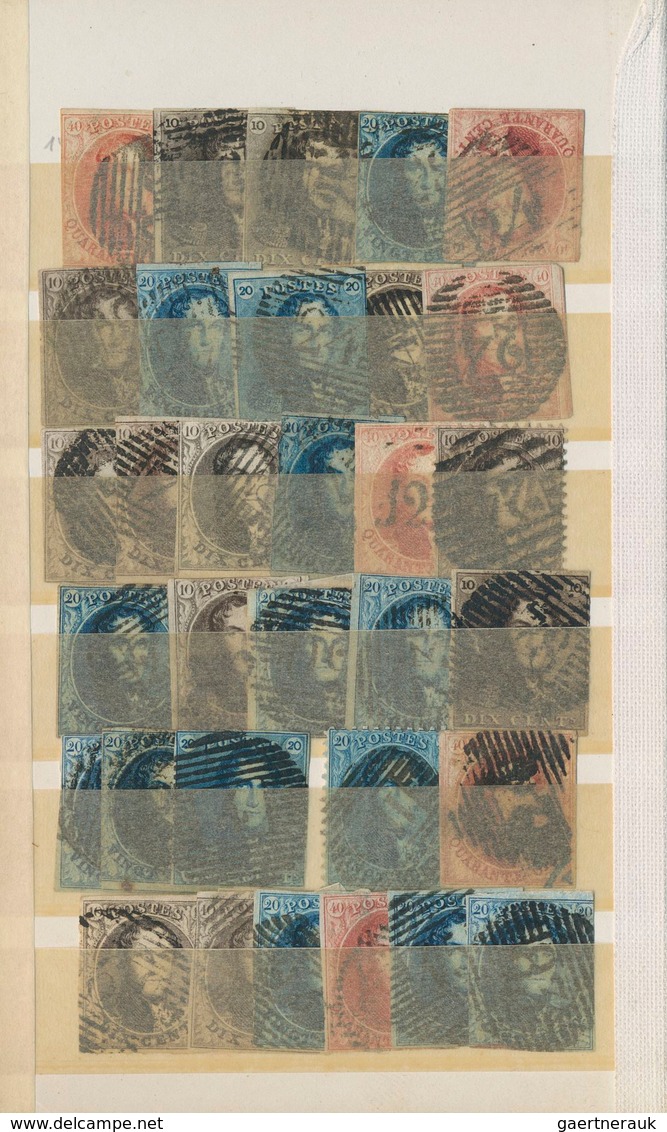 Belgien: 1849/1880 (ca.), Used Assortment Of Apprx. 180 Stamps From Epaulettes/Medaillons, Mainly Ob - Collections