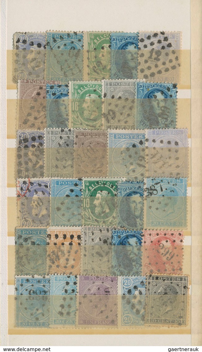 Belgien: 1849/1880 (ca.), Used Assortment Of Apprx. 180 Stamps From Epaulettes/Medaillons, Mainly Ob - Collections