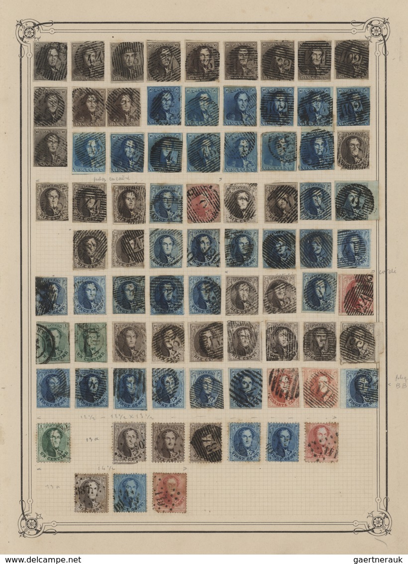 Belgien: 1849/1940 (ca.), Meist Gestempelte Sammlung Im Klemmbinder Mit Attraktivem Wert-Schwerpunkt - Sammlungen