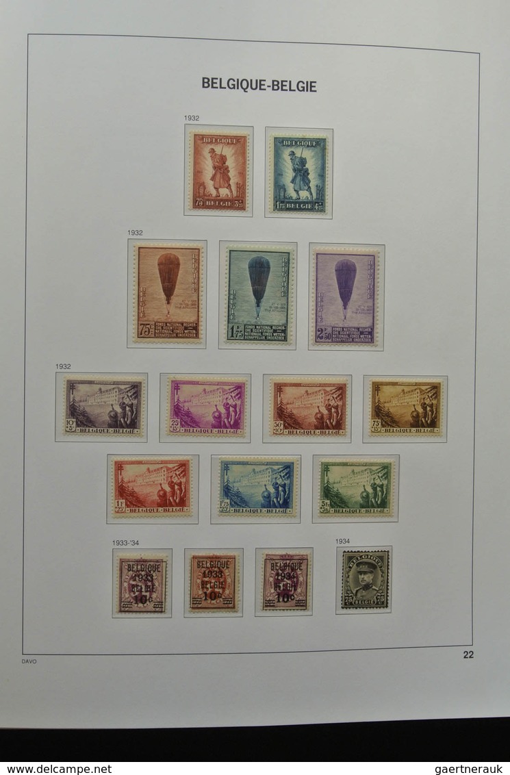 Belgien: 1849/1952: Almost complete, mostly MNH and mint hinged collection Belgium 1849-1952 in Davo