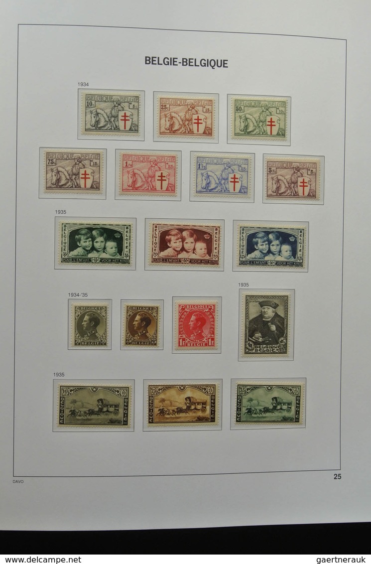 Belgien: 1849/1952: Almost complete, mostly MNH and mint hinged collection Belgium 1849-1952 in Davo