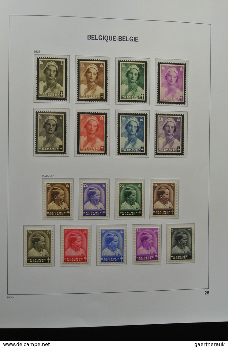 Belgien: 1849/1952: Almost complete, mostly MNH and mint hinged collection Belgium 1849-1952 in Davo