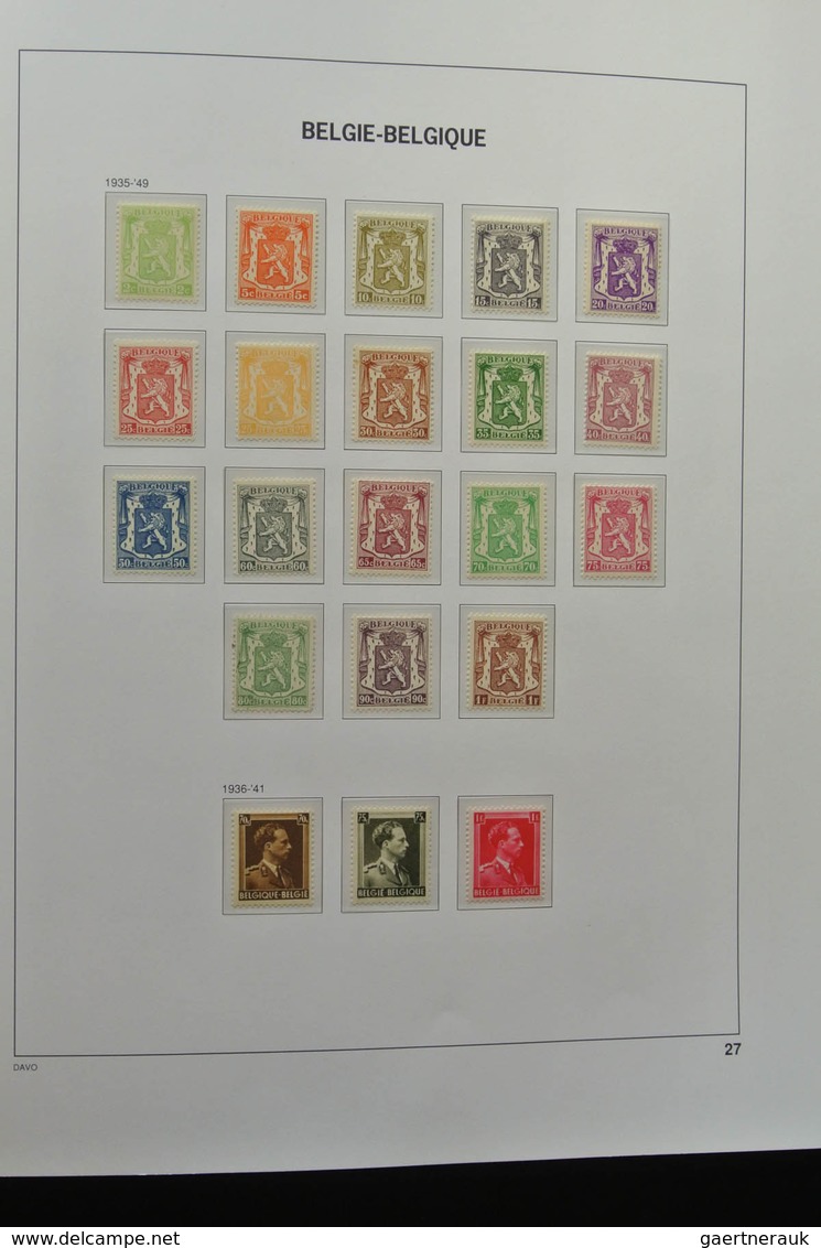 Belgien: 1849/1952: Almost complete, mostly MNH and mint hinged collection Belgium 1849-1952 in Davo