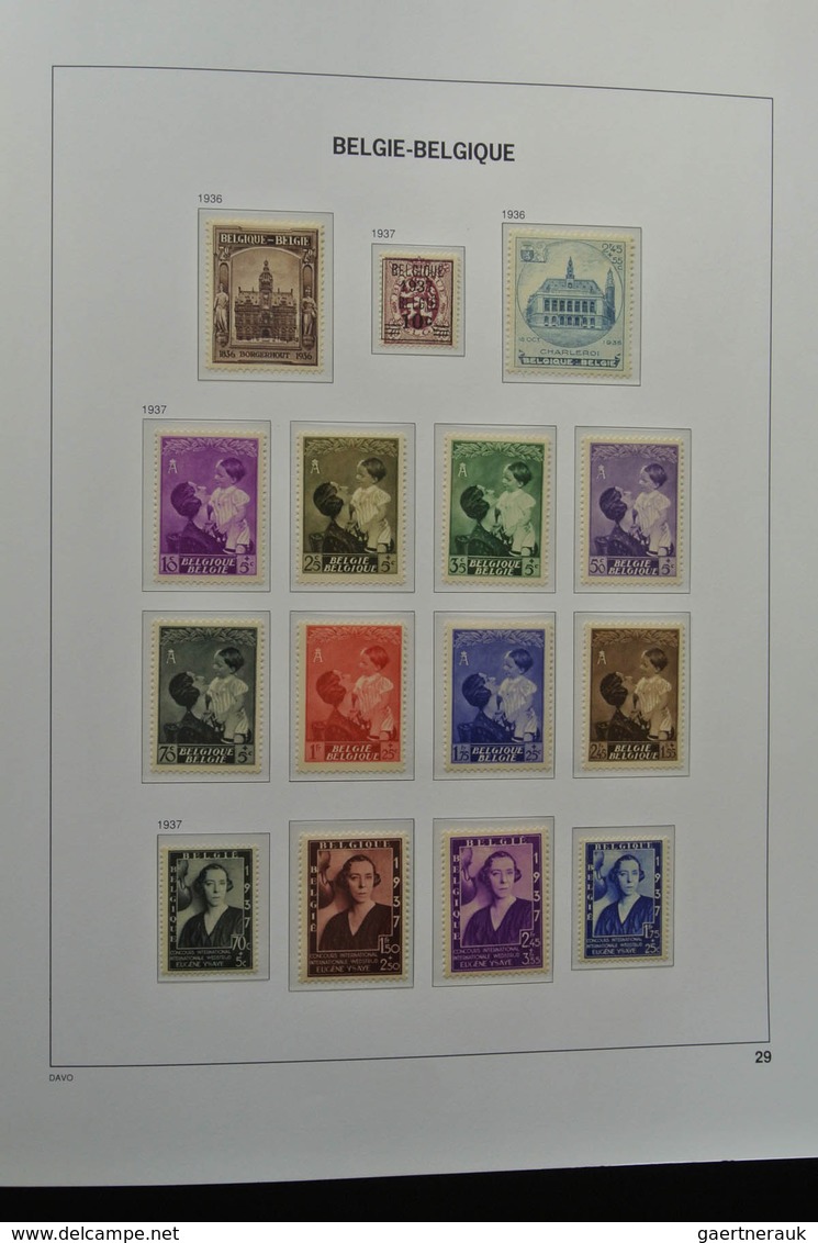 Belgien: 1849/1952: Almost complete, mostly MNH and mint hinged collection Belgium 1849-1952 in Davo