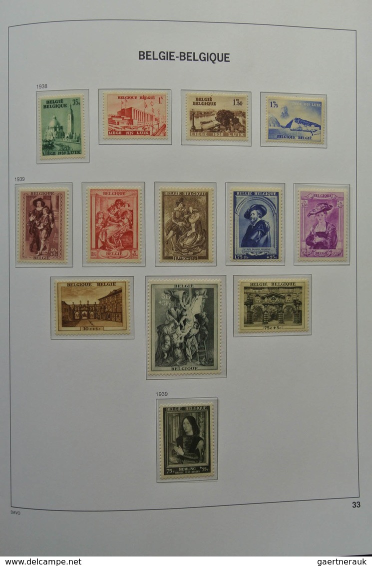 Belgien: 1849/1952: Almost complete, mostly MNH and mint hinged collection Belgium 1849-1952 in Davo