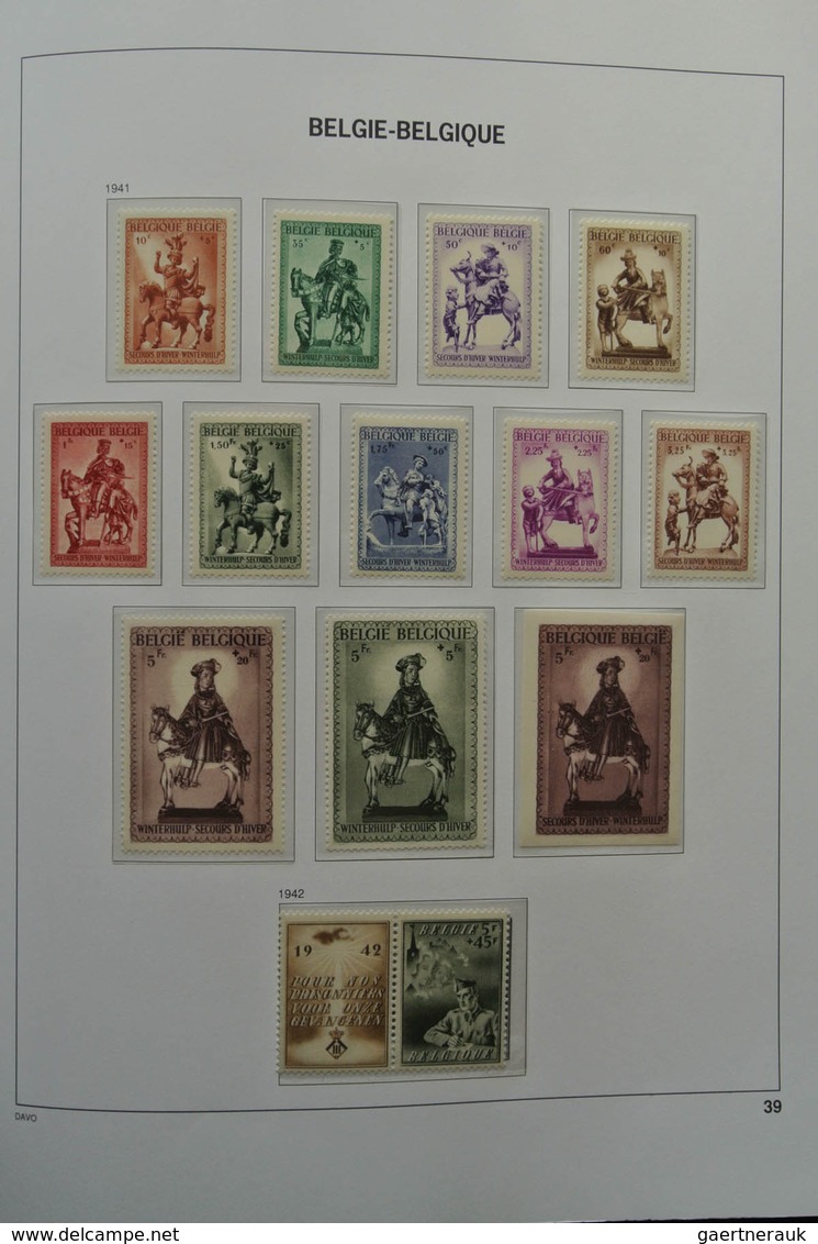 Belgien: 1849/1952: Almost complete, mostly MNH and mint hinged collection Belgium 1849-1952 in Davo