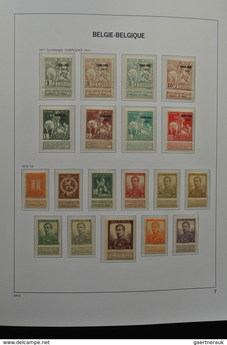 Belgien: 1849/1952: Almost complete, mostly MNH and mint hinged collection Belgium 1849-1952 in Davo