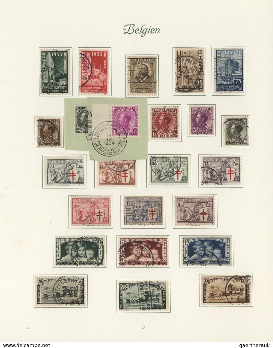 Belgien: 1849/1983, Comprehensive Used Collection In Three Borek Binder, Well Collected Throughout A - Sammlungen