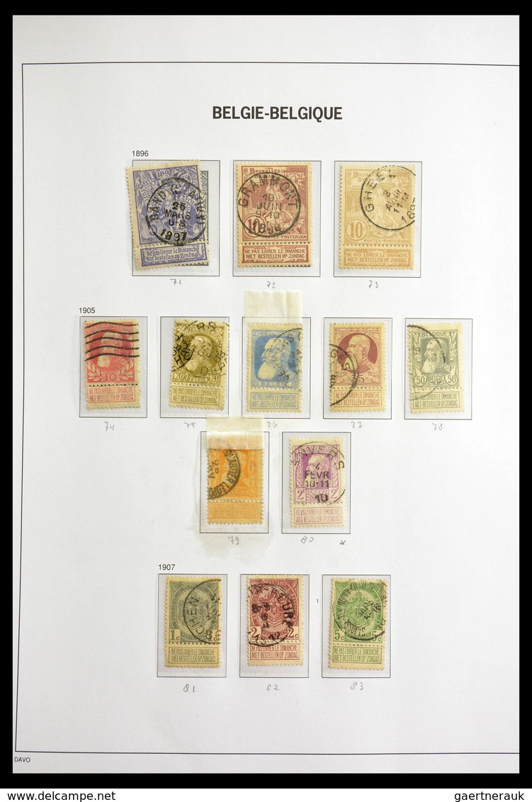 Belgien: 1849-1939: Beautiful, cancelled, complete collection Belgium 1849-1939 in Davo luxe album w