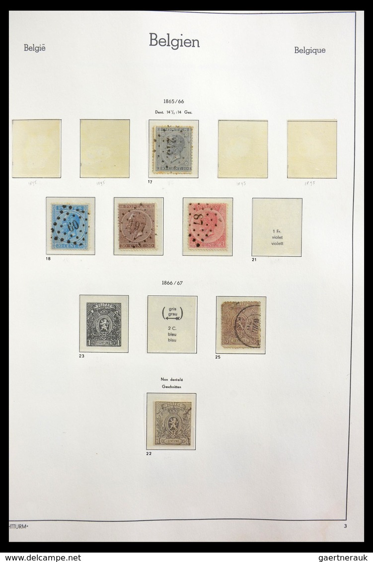 Belgien: 1849-1969: Very well filled, MNH, mint hinged and used collection Belgium 1849-1969 in 2 Le