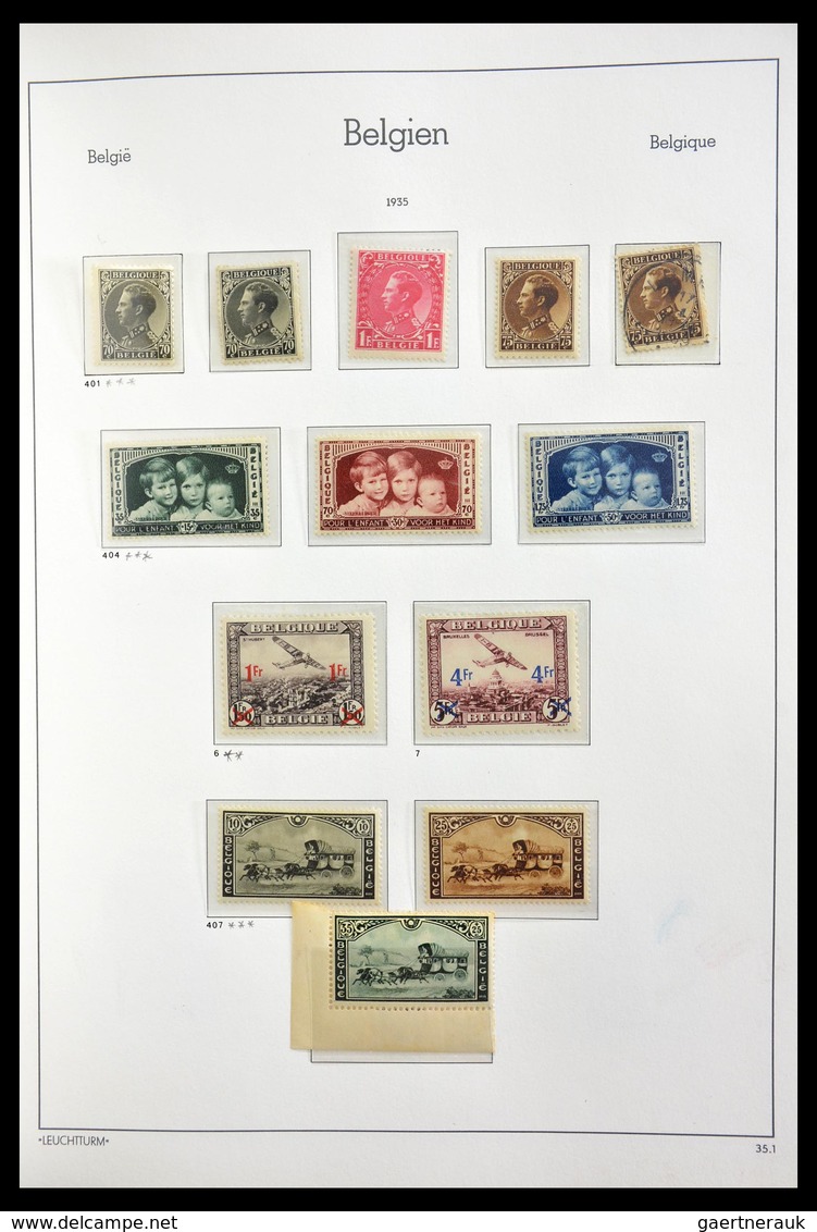 Belgien: 1849-1969: Very well filled, MNH, mint hinged and used collection Belgium 1849-1969 in 2 Le