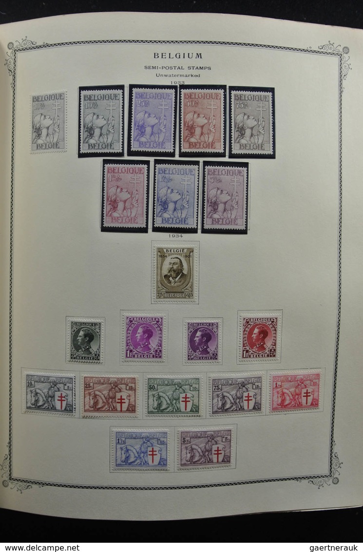 Belgien: 1849-1970: Almost complete, mostly MNH and mint hinged collection Belgium and colonies 1849