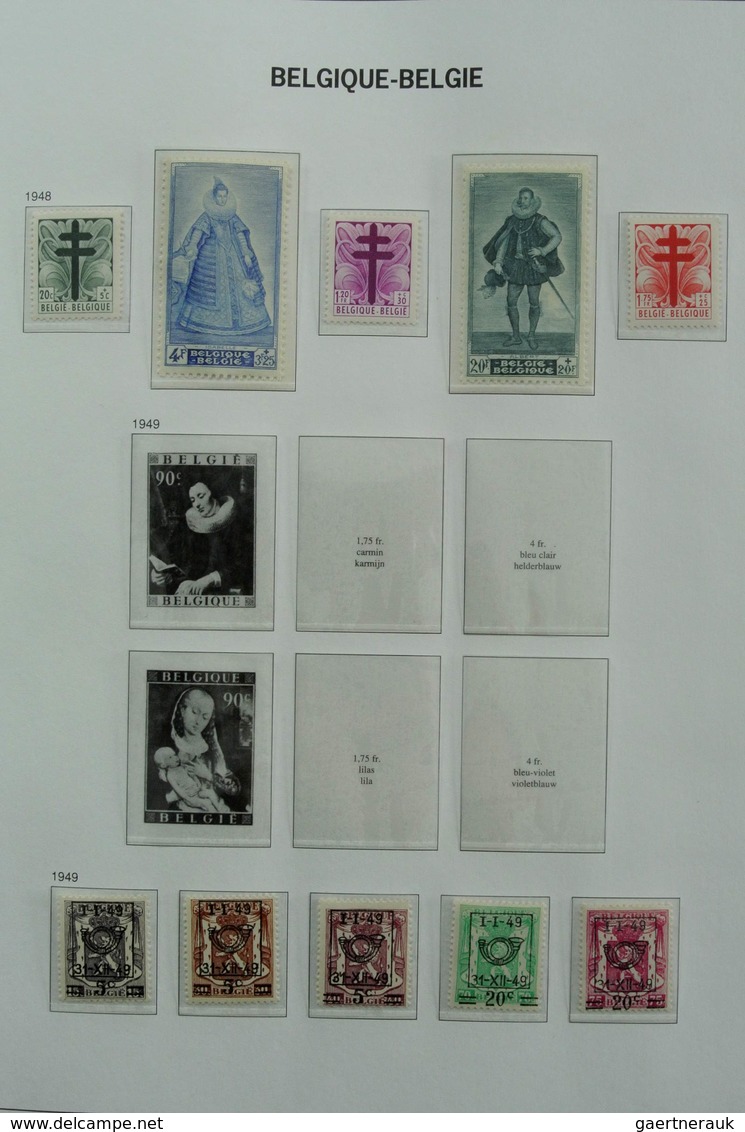 Belgien: 1849-1995: Very extensive, MNH, mint hinged and used collection Belgium 1849-1995 in 6 Davo