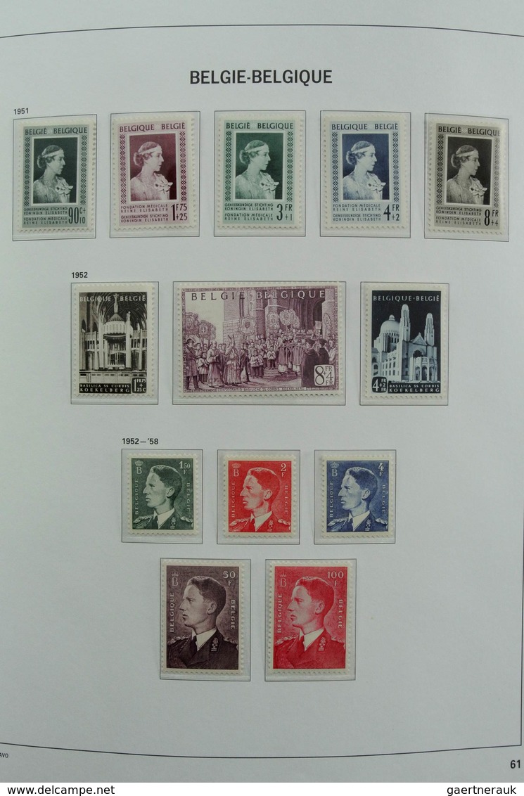 Belgien: 1849-1995: Very extensive, MNH, mint hinged and used collection Belgium 1849-1995 in 6 Davo