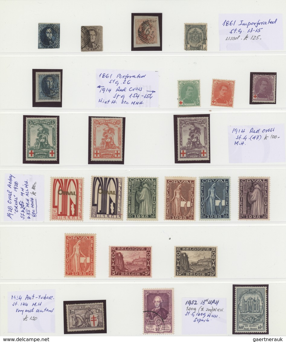 Belgien: 1860/1960 (ca.), Mint And Used Assortment On Stockpages From Some Classic Stamps, Some High - Sammlungen