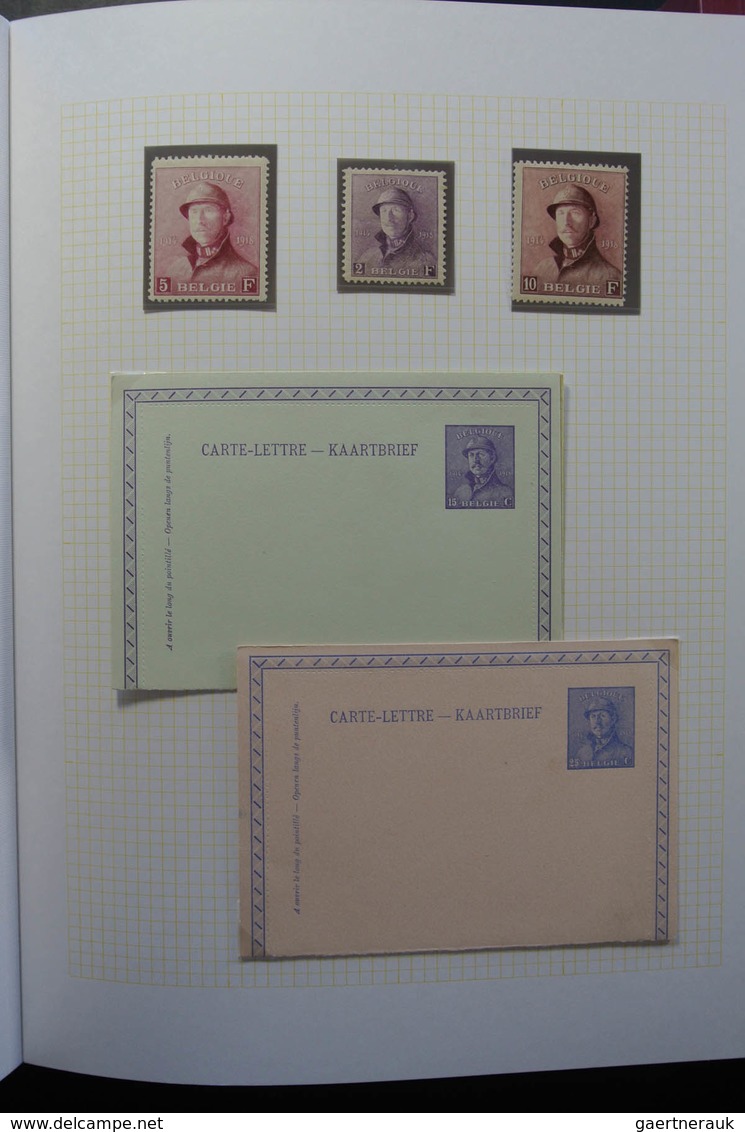 Belgien: 1915-1930: Very Well Filled, MNH, Mint Hinged And Used, Partly Double Collection Belgium 19 - Sammlungen