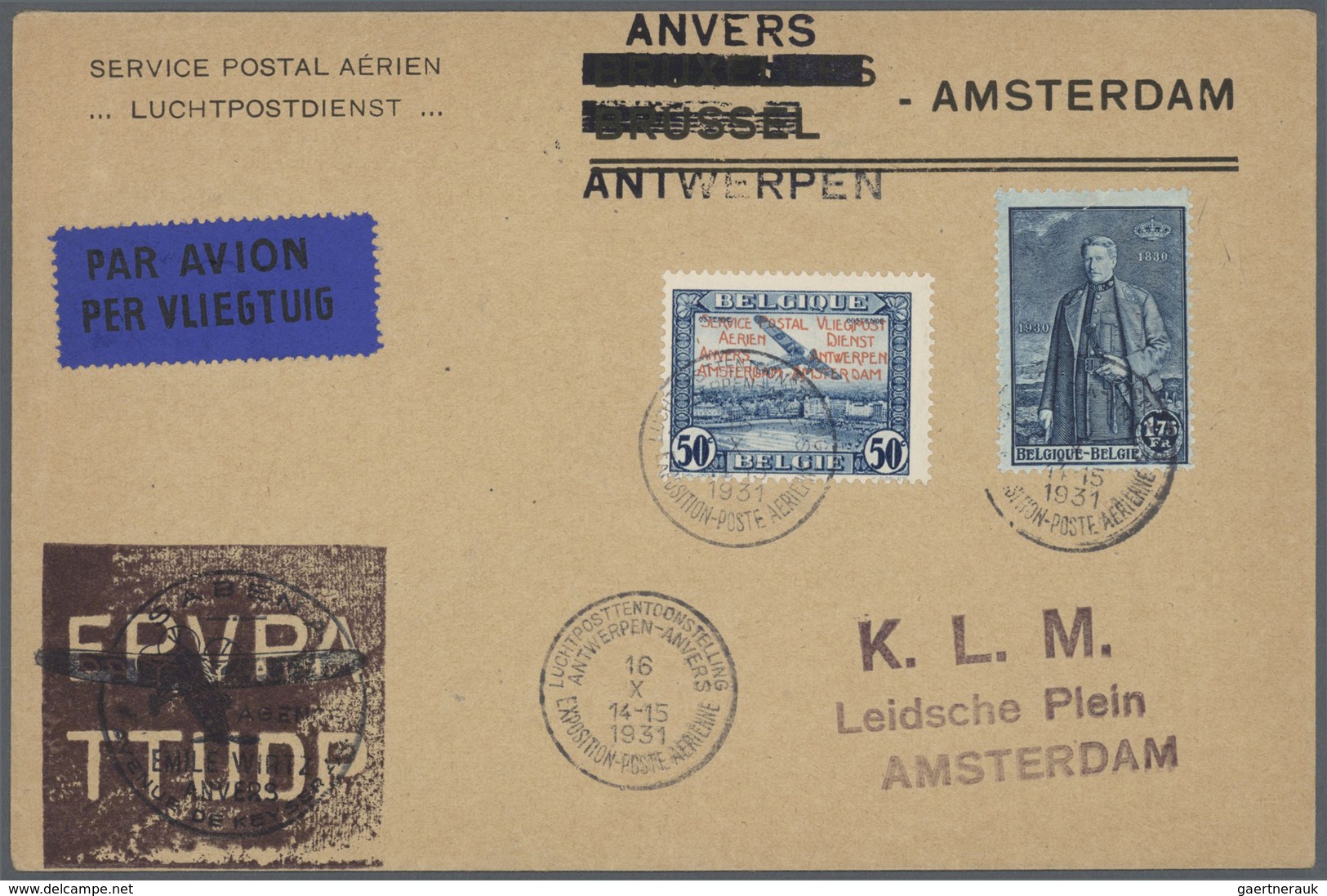 Belgien: 1916 - 1964, umfangreiche Sammlung von ca. 320 Belegen, zumeist frankierte Briefe und einig