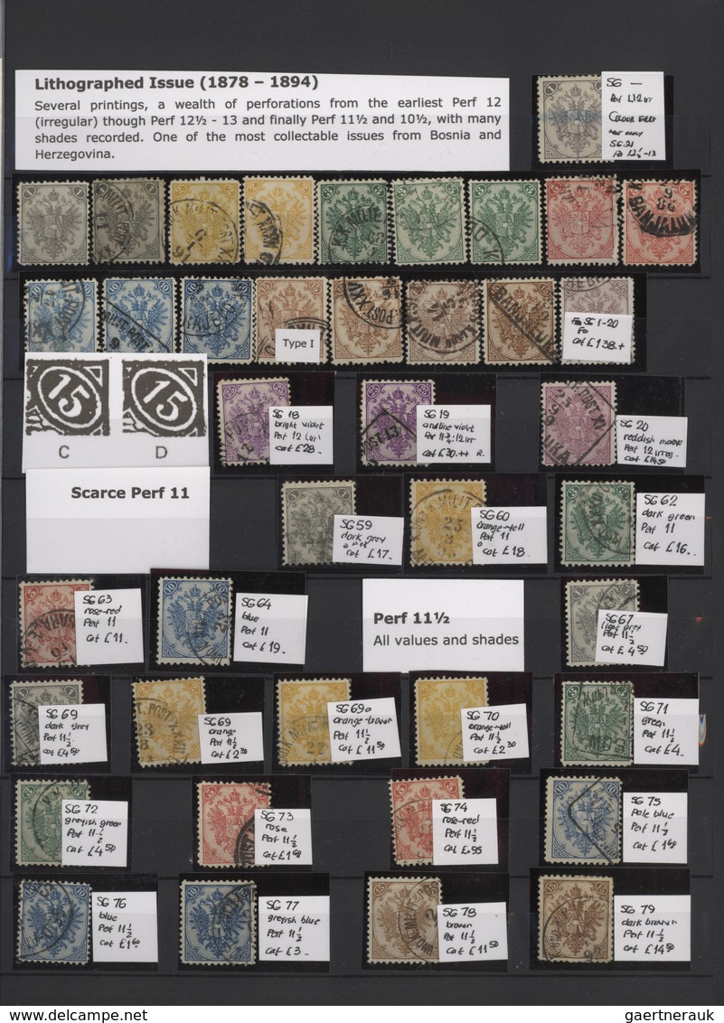Bosnien Und Herzegowina: 1879/1918, Specialised Mint And Used Collection In A Stockbook, Well Collec - Bosnien-Herzegowina